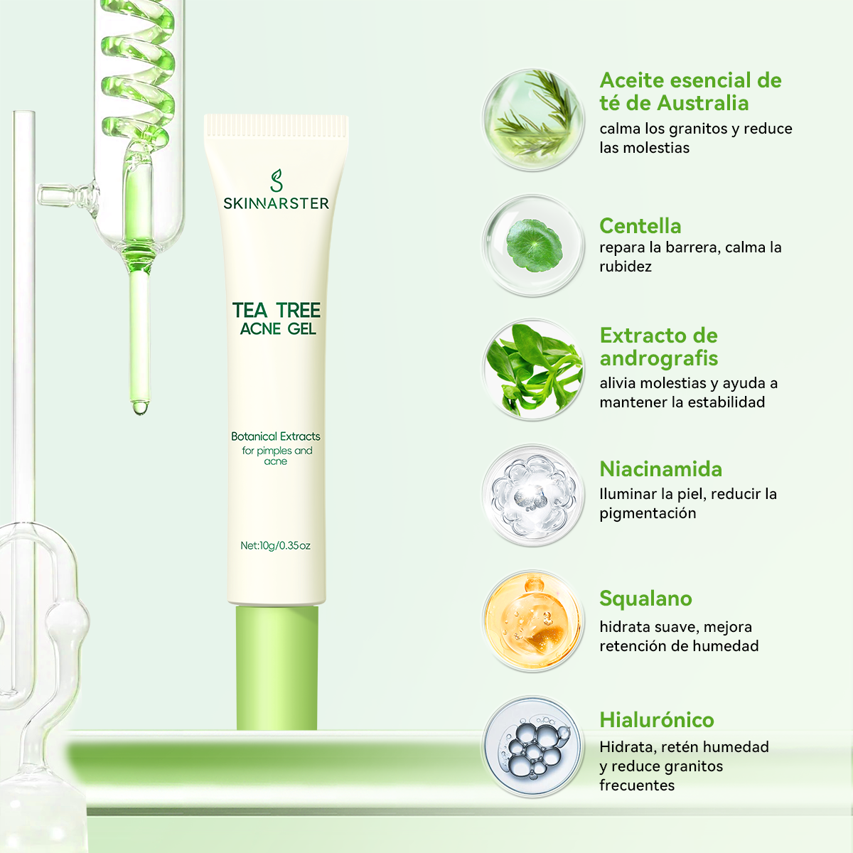 SKINNARSTER Tea Tree Acne Gel (Gel Antiacné de Té de Árbol)